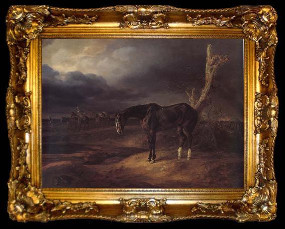 framed  Adam Albrecht A gentleman loose horse on the battlefield of Borodino 1812, ta009-2